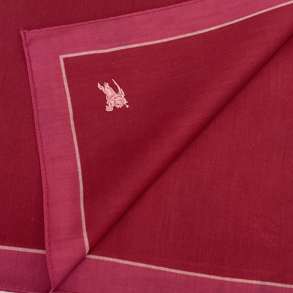 Burberry vintage handkerchief Red Scarf with Logo cotton - Picture 4 of 4
